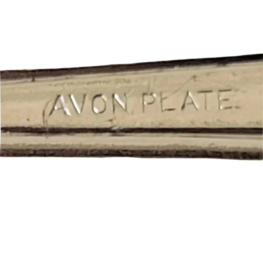 Avon Plate Teaspoon Antique Silverplate 30g 5 3/4" Monogrammed 'R' - Picture 2 of 4